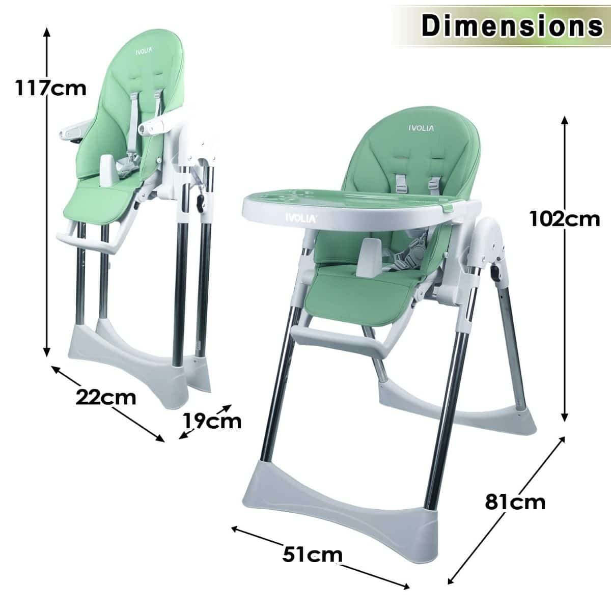 Chaise haute B1 Vert – IVOLIA – Image 4