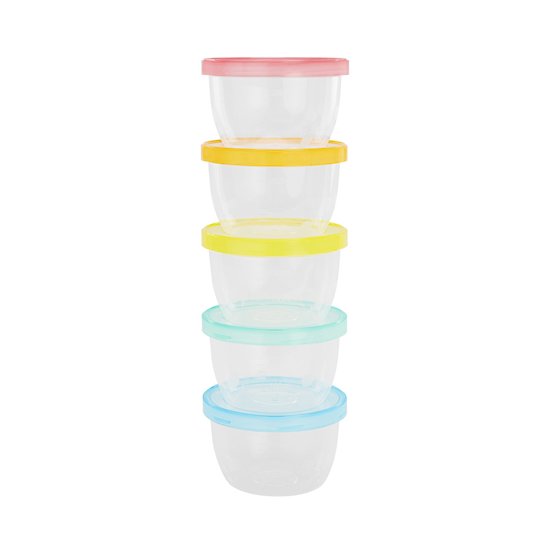 Badabulle Lot de 5 Pots de Conservation Babybowls 250ml