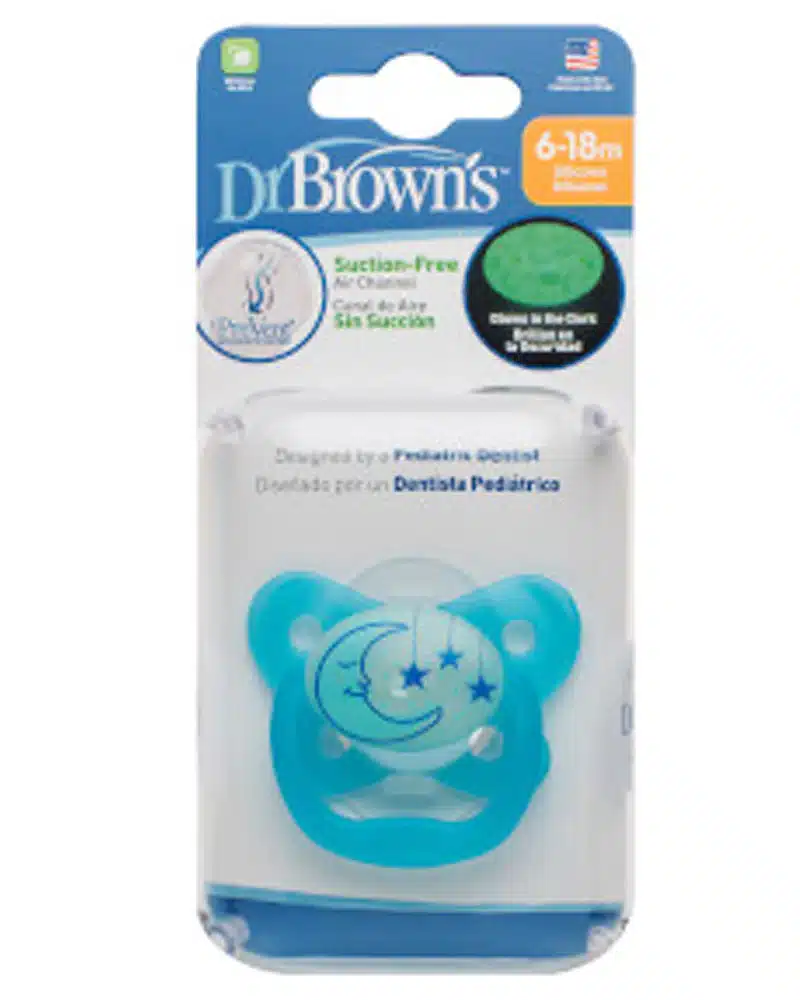 Dr. Brown’s Pack de 2 Sucettes Glow in the Dark Stage2 6-18M – Blue – Image 2