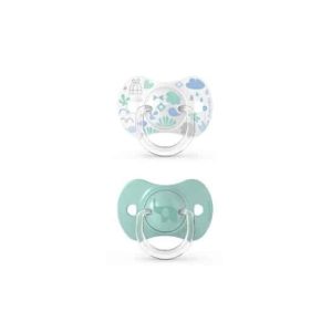 Suavinex Sucettes symetriques X 2 SX PRO – Memories Bleu 6/18 mois