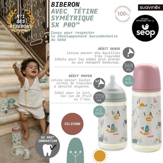 Suavinex Biberon tetine walk in the park Rose 270 ml – Image 3