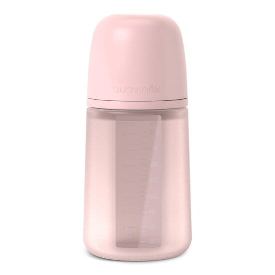 Suavinex Biberon Silicone 240 ml Rose – Débit Moyen
