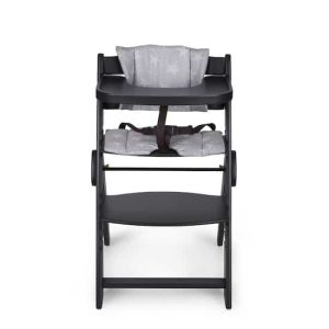 Chaise haute pliable en bois MS Évolutive réglable noir/gris