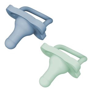 Sucette Monobloc en Silicone HappyPaci 0-6m Blue et Green -2 pack