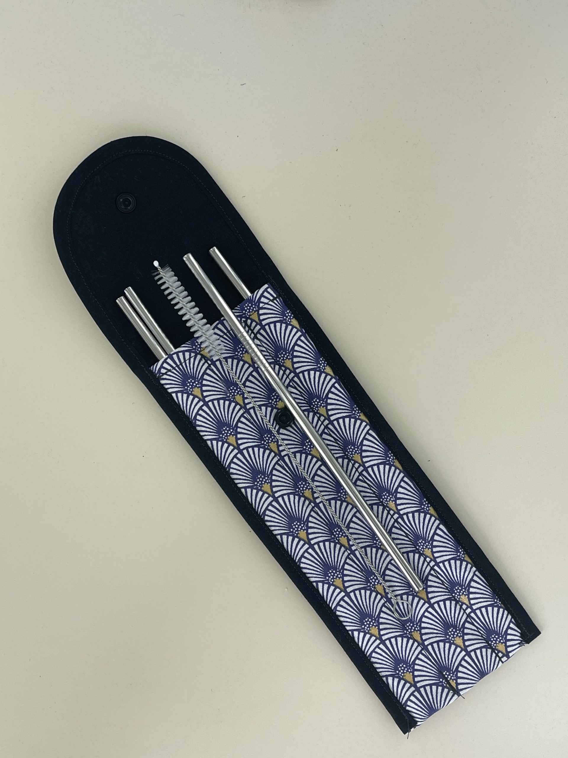 Pochettes à pailles « Palm Tree Blue ».