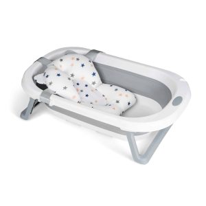 Baignoire bébé pliable avec coussin de bain gris – Ms