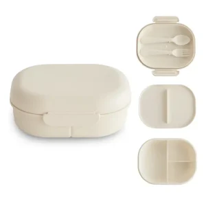 Mushie Boîte à Déjeuner avec Fourchette et Cuillère – Ivoire