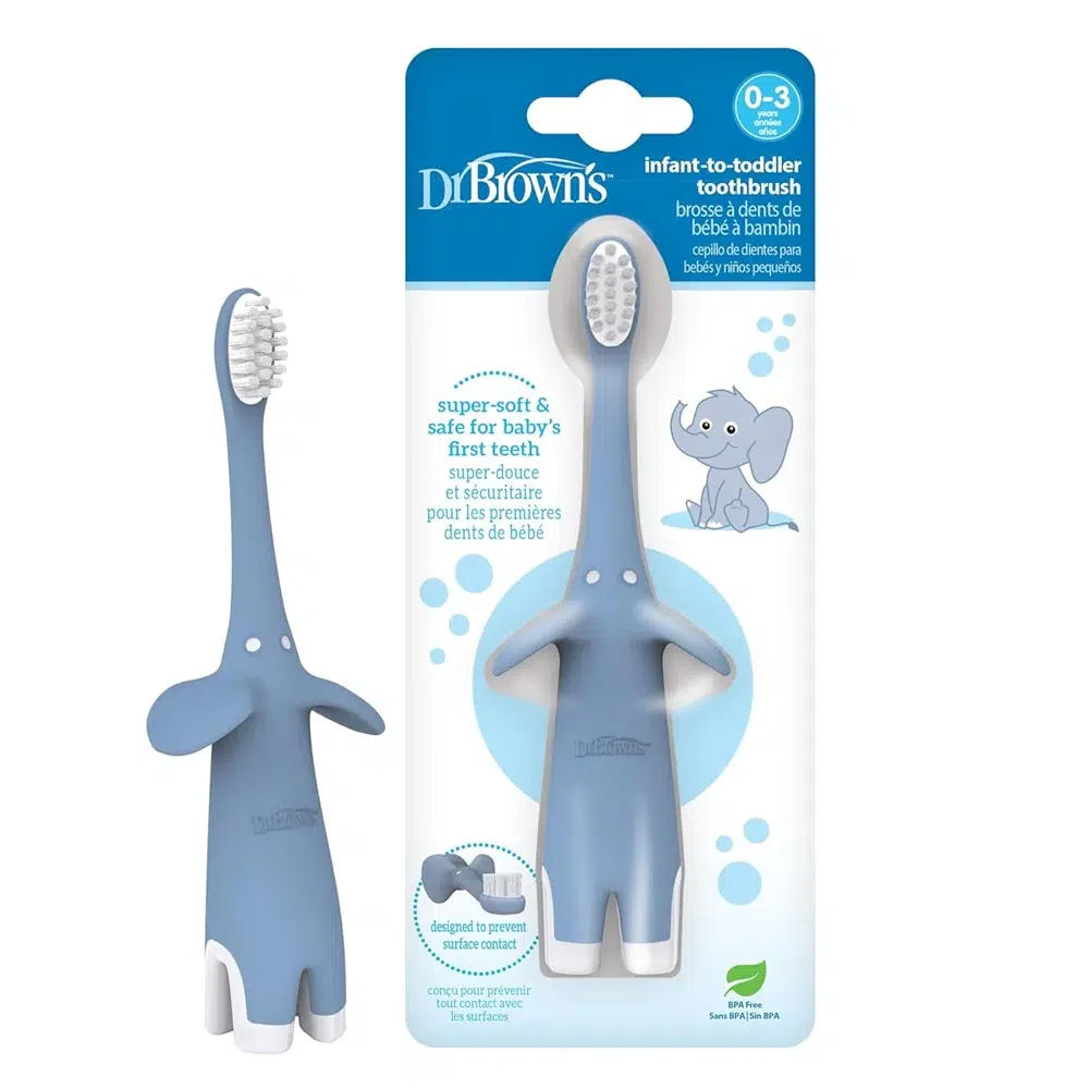 Dr. Brown’s Brosse à dents 0-3A – Bleu Éléphant