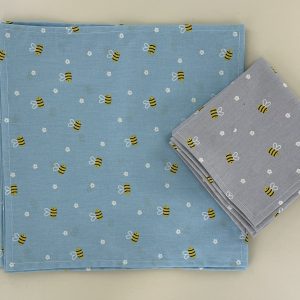 Mouchoirs « Blue & Grey Bees »