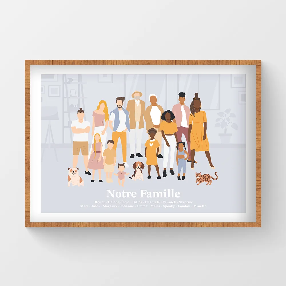 Affiche personnalisée portrait de famille