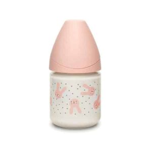 BIBERON VERRE RABBIT 120 ML ROSE SUAVINEX