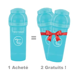 Offre : 1 Biberon Anti-Colique Twistshake 260ml – Bleu = 2
