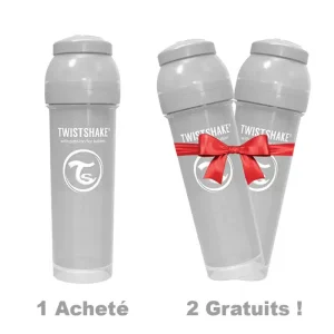 Offre : 1 Biberon Anti-Colique Twistshake 330ml – Gris = 2 Gratuits