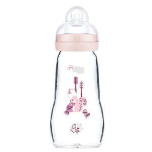 Biberon MAM en verre 260ml – Rose