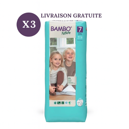 Bambo Nature Pack x3 Couches Écologiques T7 | 120 couches