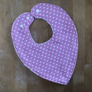 Bavoir Bandana COEUR rose
