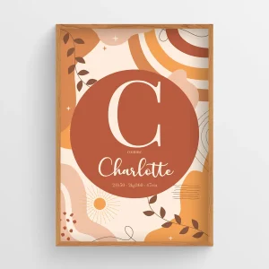 Affiche naissance Bohème Minimaliste – Charlotte