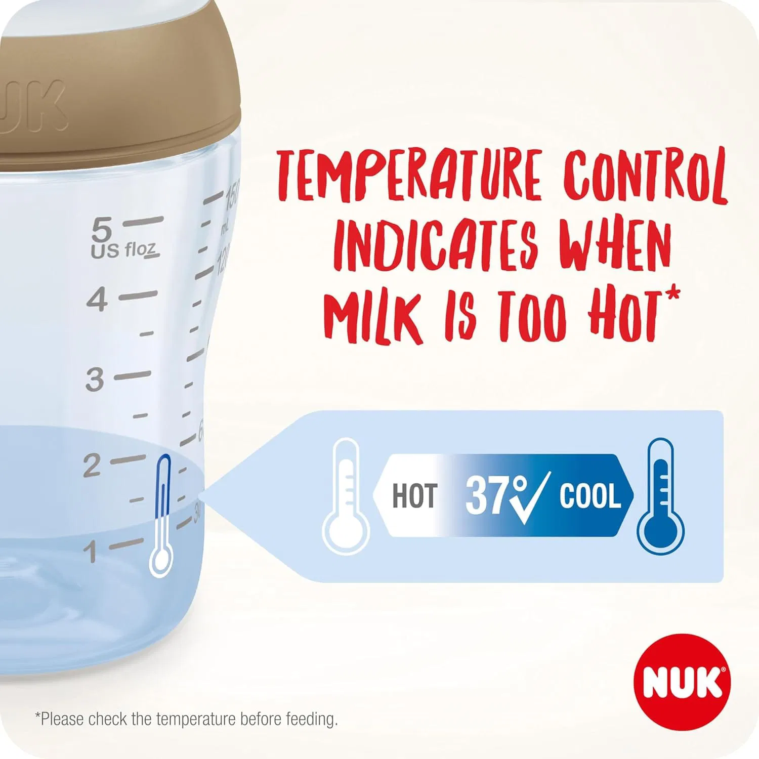 Nuk Biberon Perfect Match 150 ml 0 mois+ – Beige – Image 5