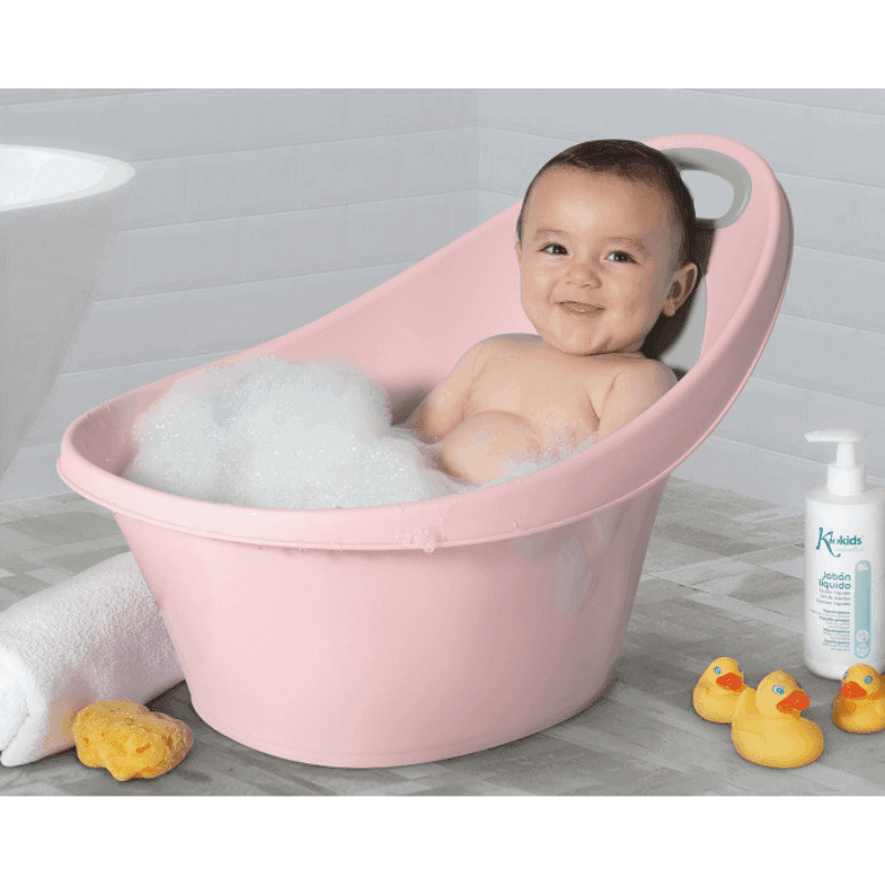 BAIGNOIRE AVEC BOSSE ET PIEDS ANTIDÉRAPANTS ROSE – KIOKIDS – Image 2