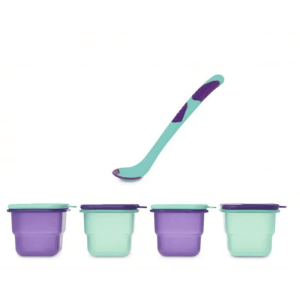 Ensemble de cuillères avec bocaux bleu – kiokids