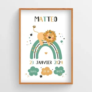 Affiche naissance Jungle Safari – Mattéo