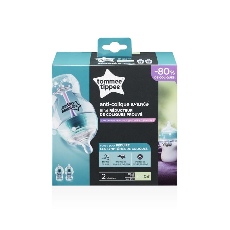 Lot de 2 Biberons Anticholique Avancé 260 ml – Tommee Tippee – Image 2