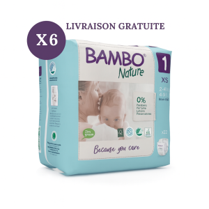Couches Bambo Nature T1 – Pack x6 | 2-4 kg