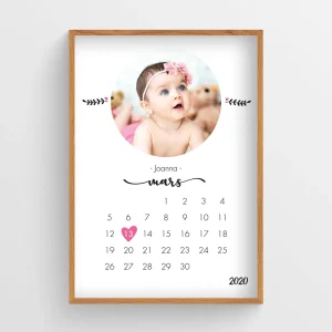Affiche naissance Calendrier Fille – Joanna