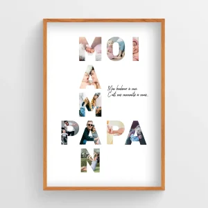 Affiche personnalisée Mots Maman Papa et Moi