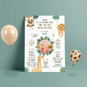 Mon premier anniversaire – Thème : Safari Jungle