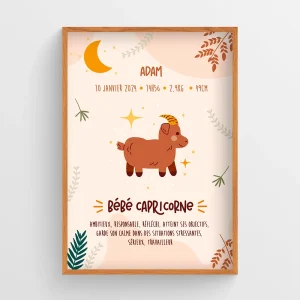 Affiche naissance Astro Capricorne