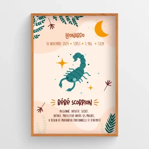 Affiche naissance Astro Scorpion