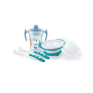 NUK Set Repas 4 Pièces Bleu – Dès 6 Mois