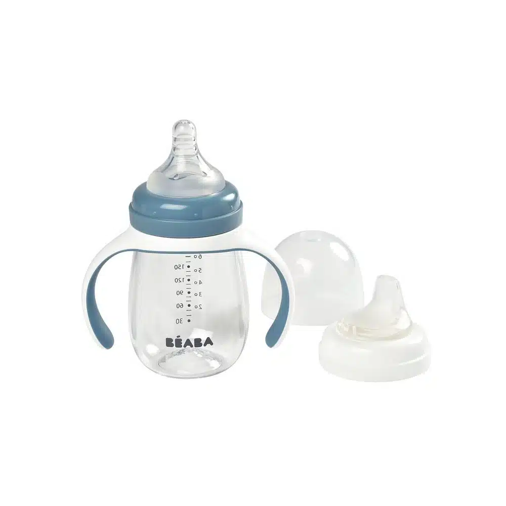 Biberon d’apprentissage 2 en 1 210 ml – windy blue Béaba