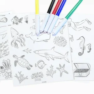 Jeu de magnets à colorier Sous l&rsquo;océan – 6 feutres inclus Ferflex