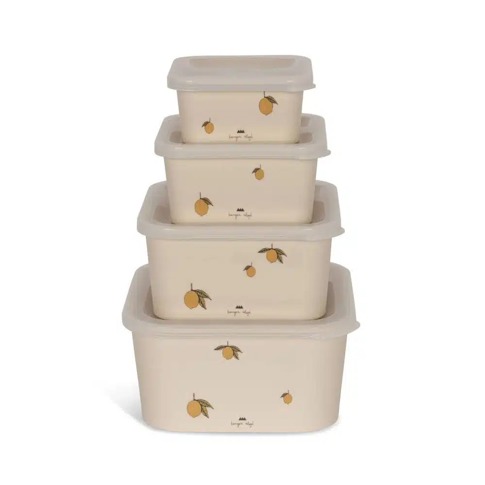 Lot de 4 boîtes de repas lemon Konges Slojd