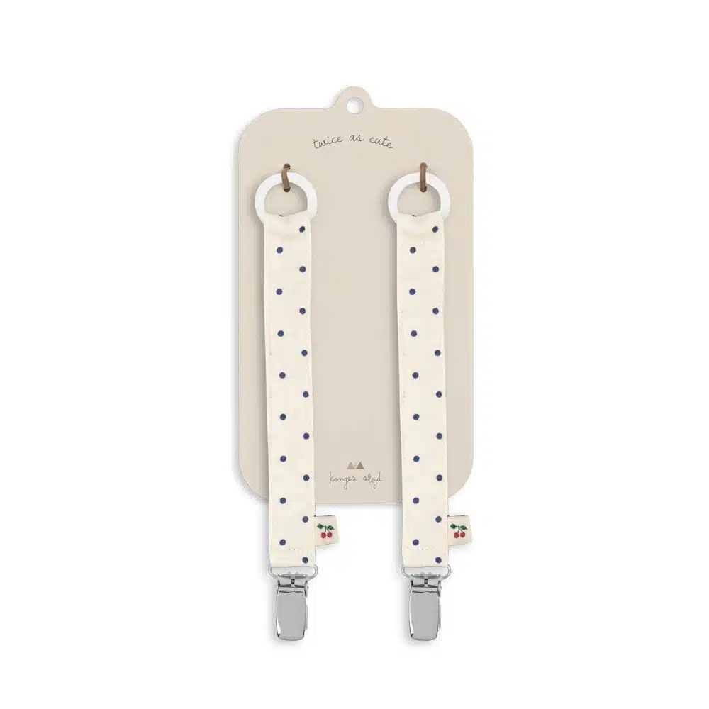 Pack de 2 attaches tétines Navy Dots Konges Slojd