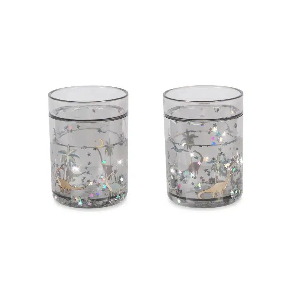 Pack de 2 verres glitter Dinos Konges Slojd