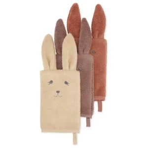 Set de 3 gants de toilette animal – lapin Konges Slojd