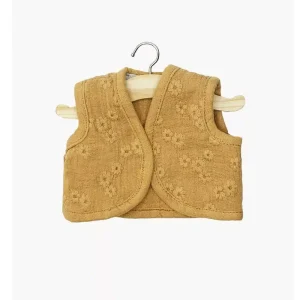 Gilet sans manches Taoma en gaze de coton camel – poupée Gordis 34 cm Minikane