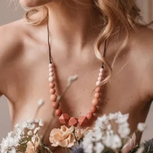 Collier allaitement, portage et dentition Terracotta MintyWendy