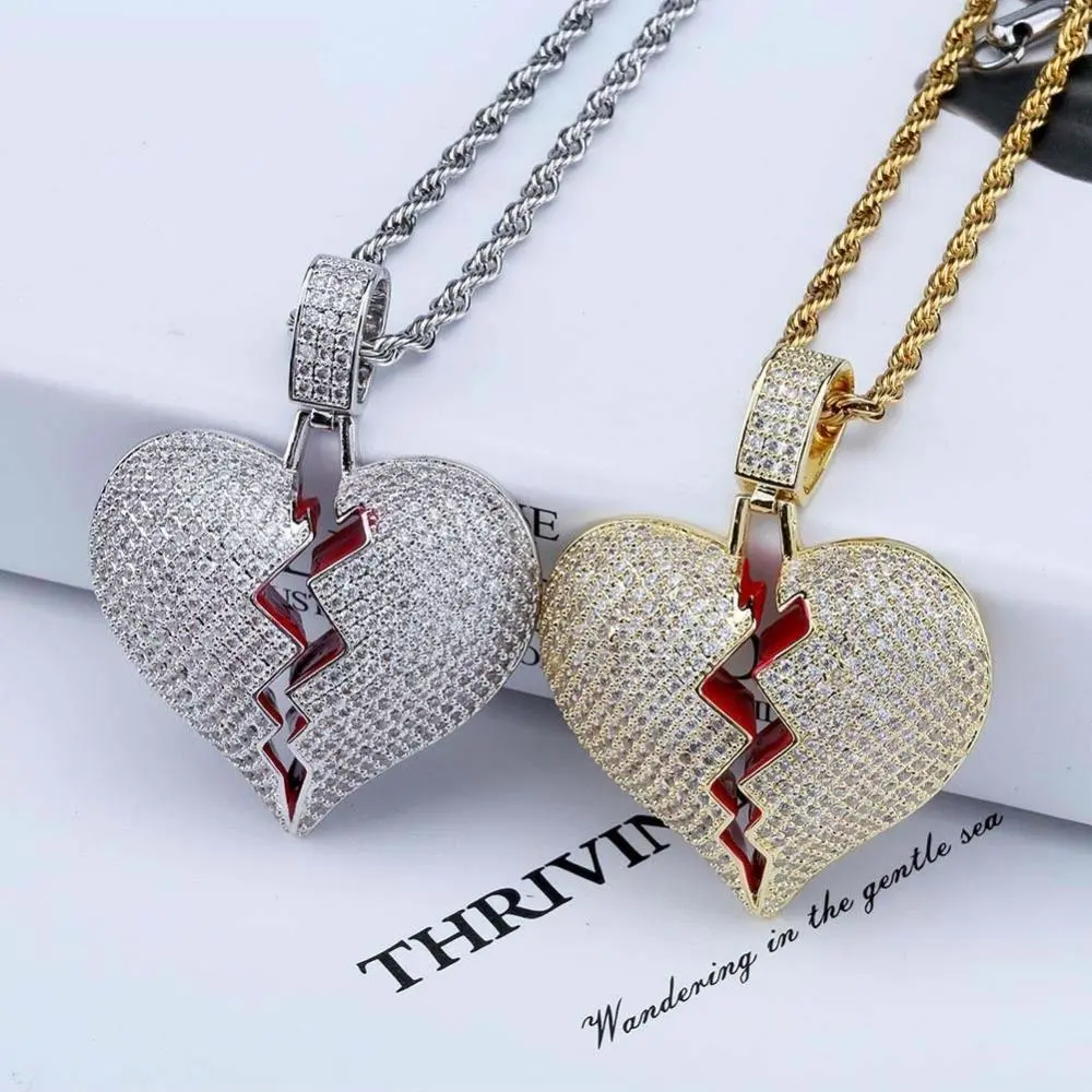 Collier coeur brisé Zircon cubique – Image 2