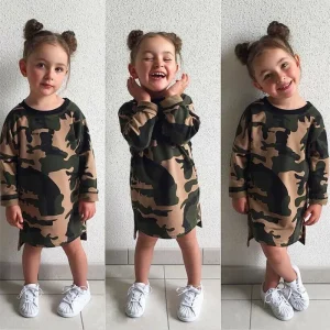 Robe Pull Camouflage Pour Fille
