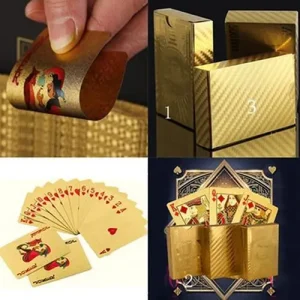 Cartes à jouer en feuilles d&rsquo;or