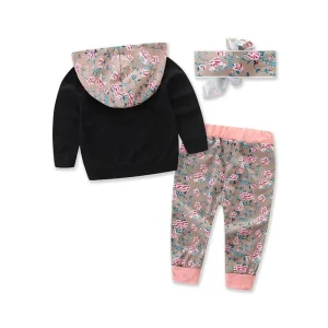Ensemble floral avec capuche pour enfant