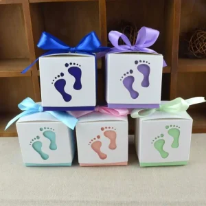 Boite à bonbon avec empreinte de bébé (Lot de 10 pièces)