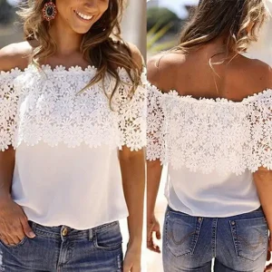 Haut A Fleurs En Dentelle