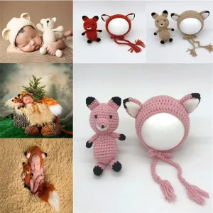 Bonnet Tricoté & Doudou Bébé