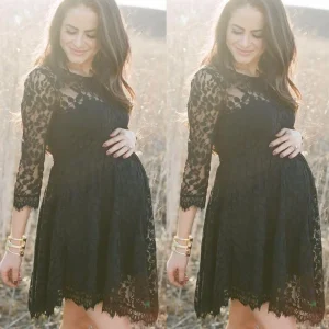 Robe De Grossesse Mi-longue En Dentelle